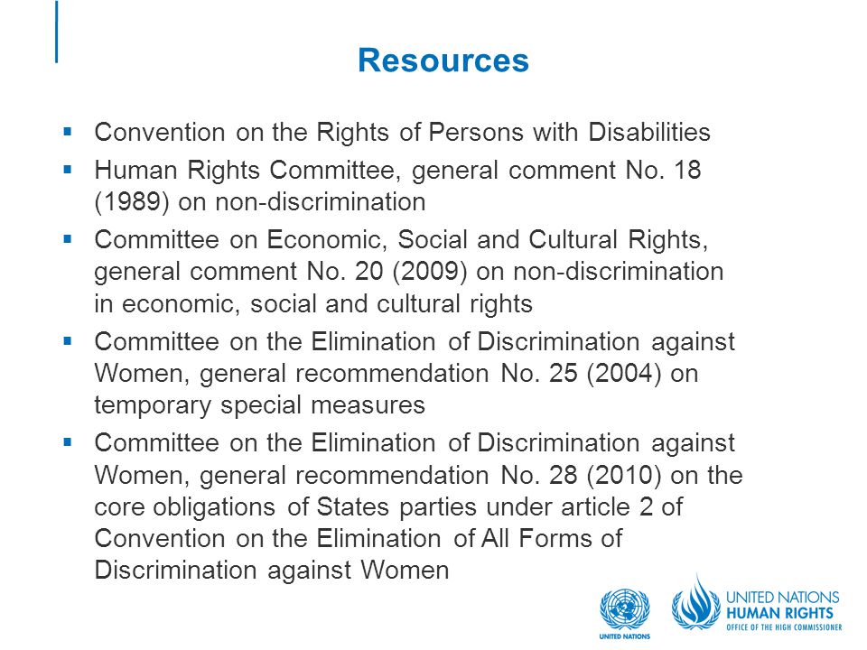 Resources  Convention on the Rights of Persons with Disabilities  Human Rights Committee, general comment No.