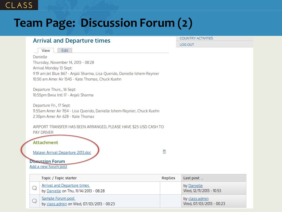 Team Page: Discussion Forum (2)