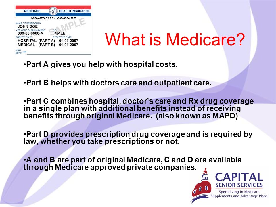 What is Medicare. Part A gives you help with hospital costs.