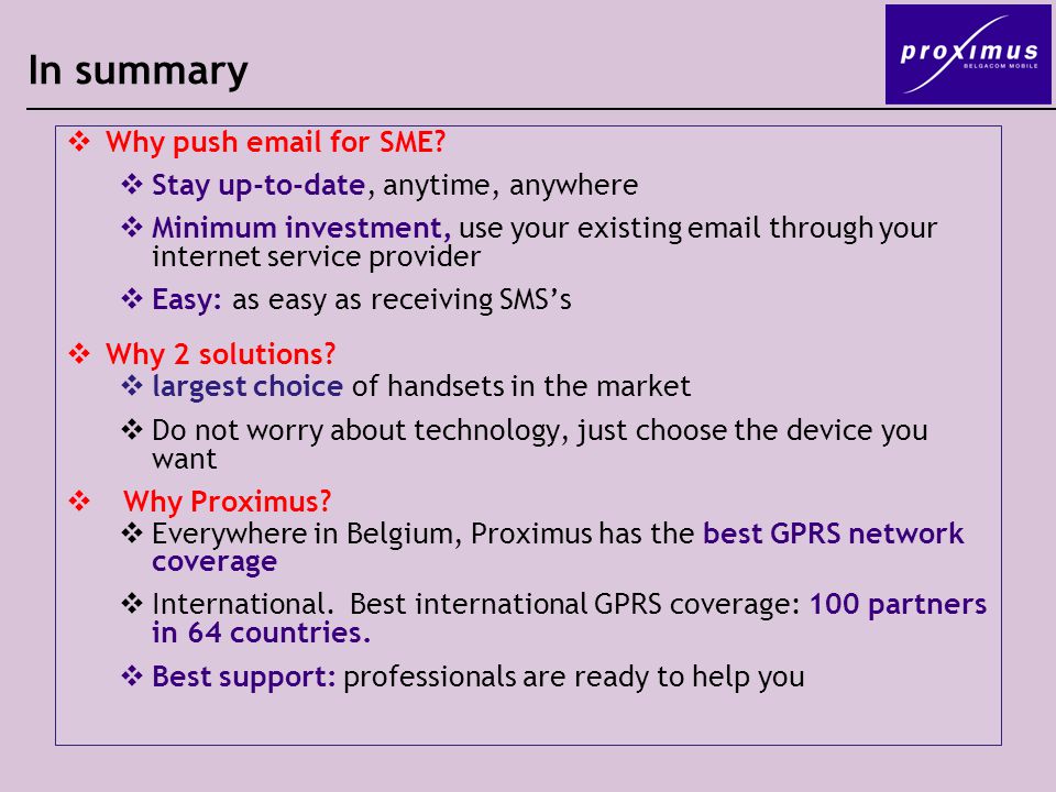 In summary  Why push  for SME.