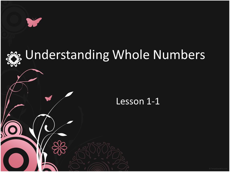 Understanding Whole Numbers Lesson 1-1