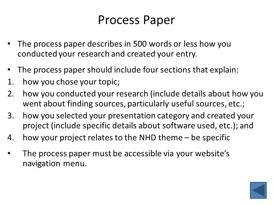 Example of process and procedure essays