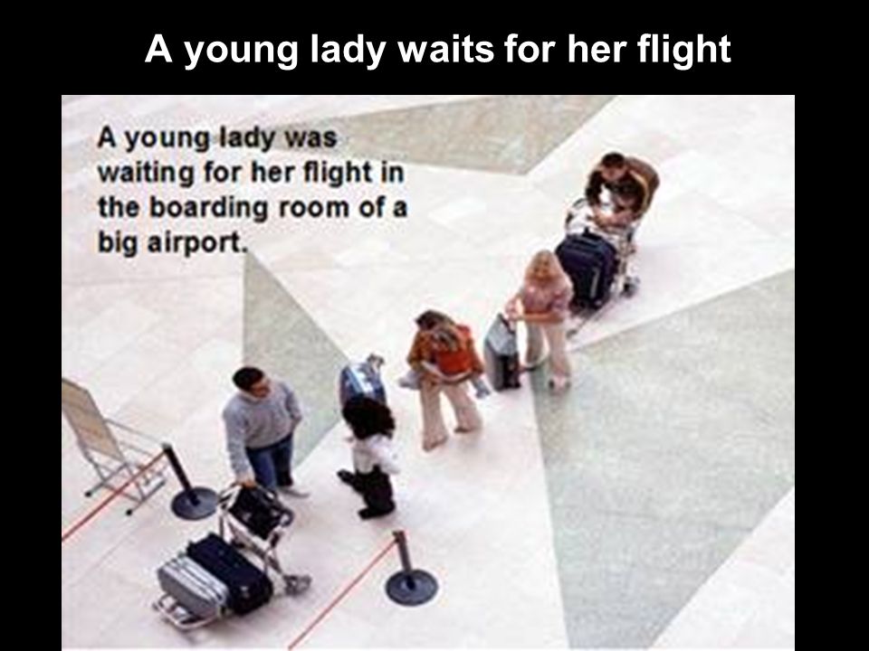 A young lady waits A young lady waits for her flight