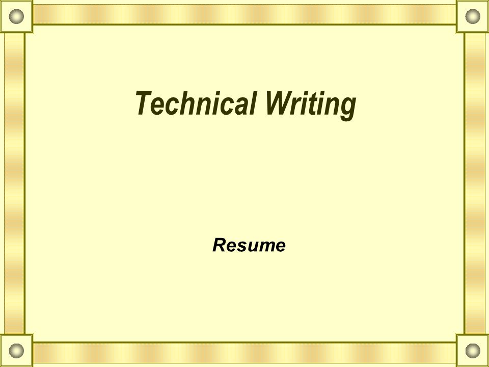 1 technical writing resume