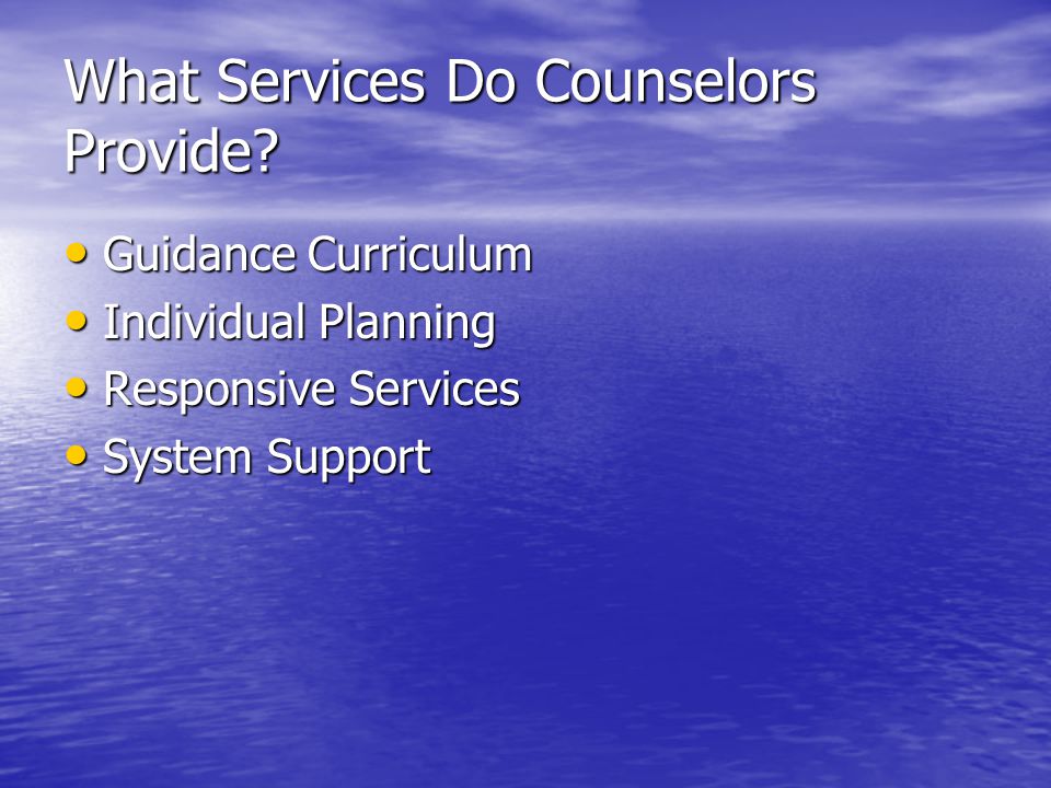 What Services Do Counselors Provide.
