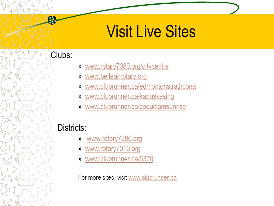 Visit Live Sites Clubs: »  »  »  »  »  Districts: »   »  »  For more sites, visit