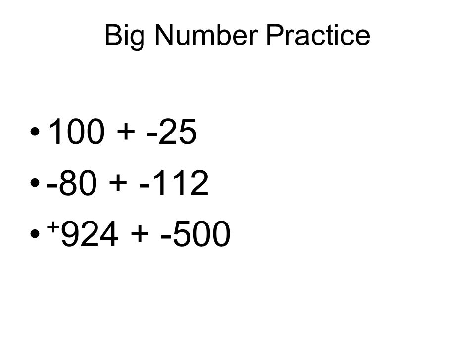 Big Number Practice