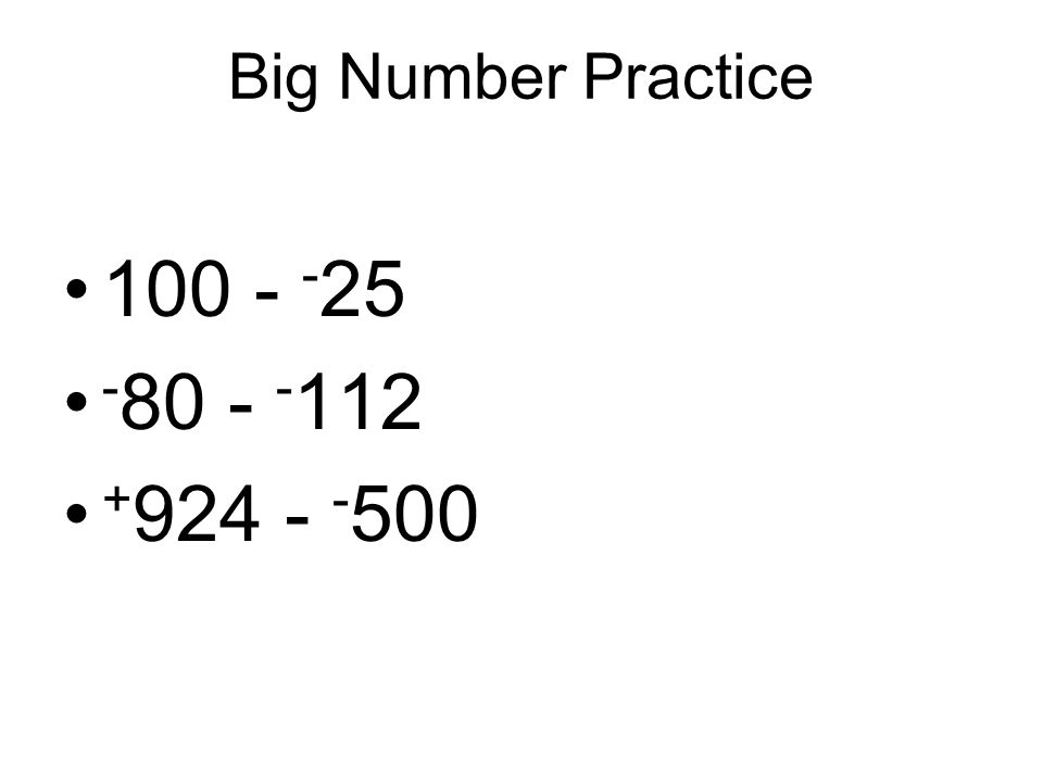 Big Number Practice