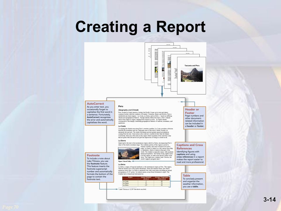 3-14 Creating a Report Page 70