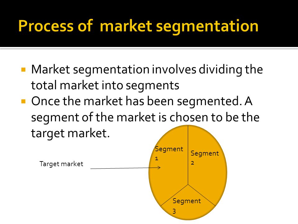  The aim of market segmentation is to increase sales, market share and profits  This is done by better understanding and responding to the desires of different target customers