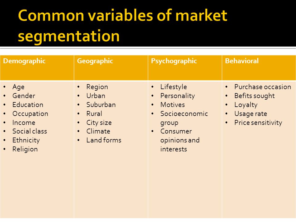  Behavioral segmentation is the process of dividing the total market according to customer relationships to the product  This includes the customers knowledge of, attitude and benefits of the product  This type of segmentation identifies what the customers want from the product  By understanding what customers want from the product, marketers can design their product to satisfy the needs of their target market
