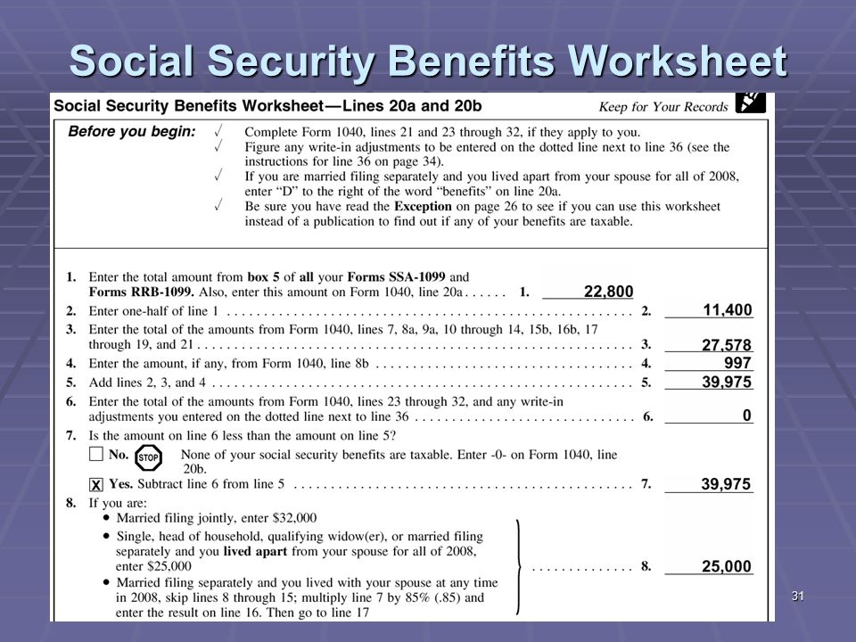 Printables Social Security Benefits Worksheet 1 liberty tax service online basic income course lesson ppt 31 social security benefits worksheet