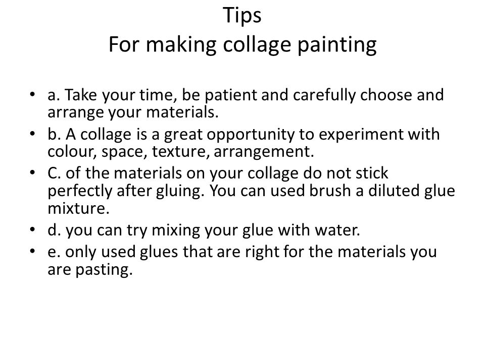 Tips For making collage painting a.