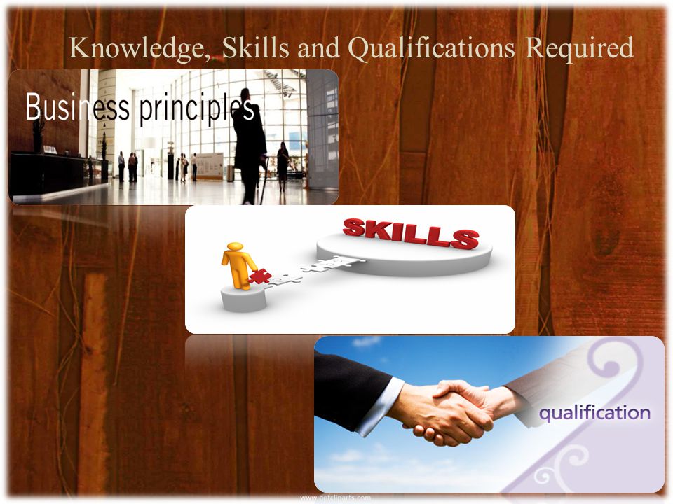 Knowledge, Skills and Qualifications Required