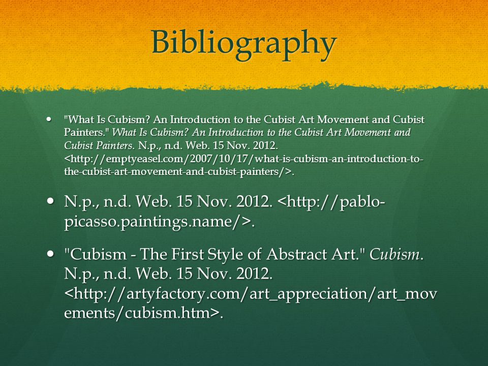 Bibliography What Is Cubism.