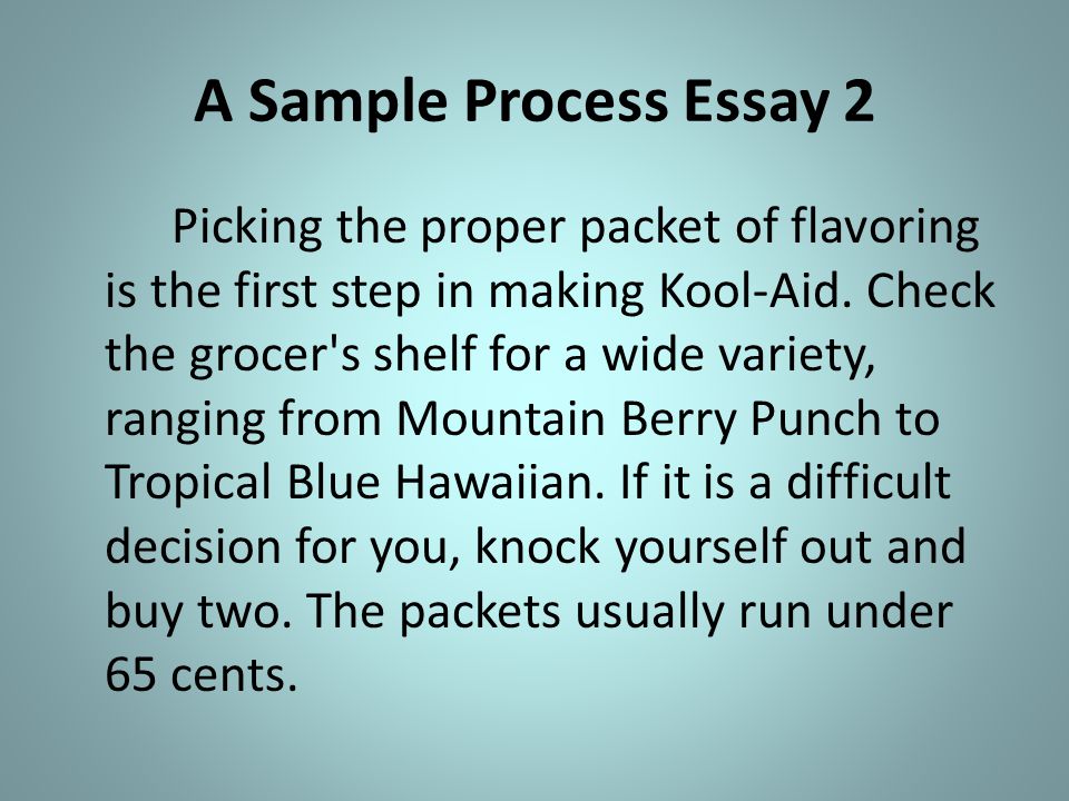 Sample Process Essay