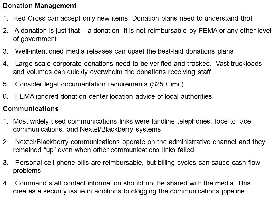 Donation Management 1.Red Cross can accept only new items.