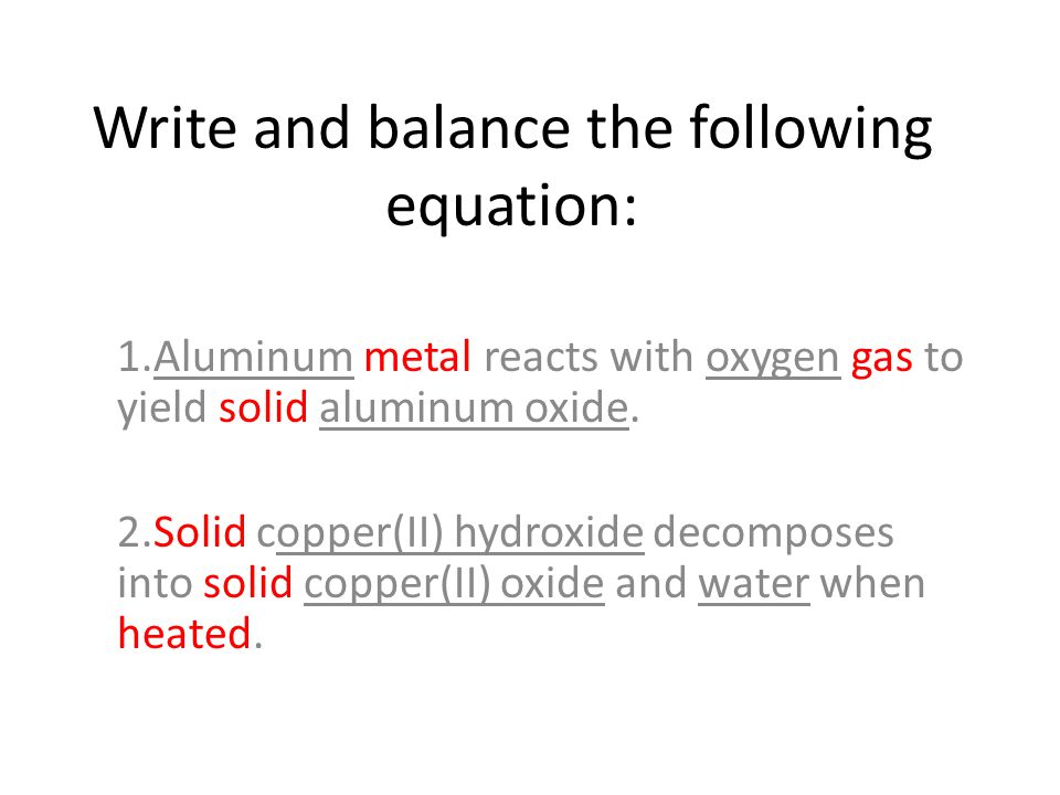Chemical Equation For Aluminum Oxide Talkchannels Chapter 3 Chemical Reactions Evidence Of A Reaction Gas