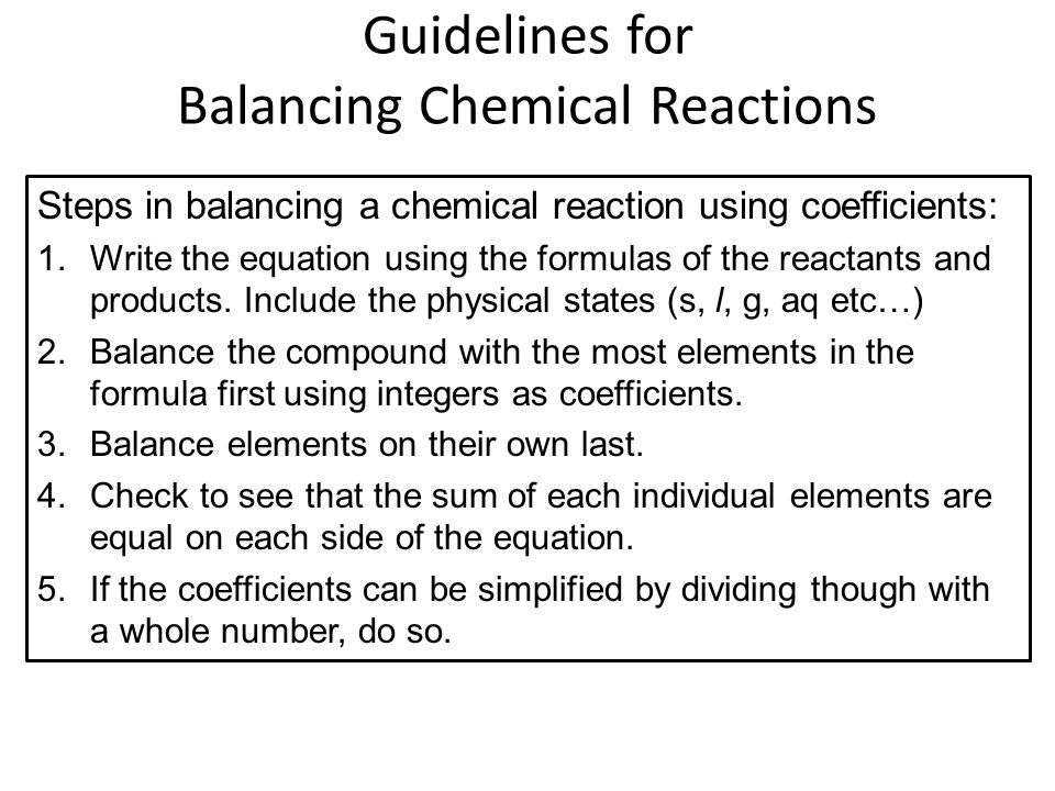 Balancing Chemical Equations Steps Talkchannels Steps To Balancing A Chemical Equation Talkchannels