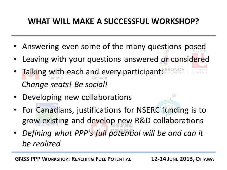 WHAT WILL MAKE A SUCCESSFUL WORKSHOP.