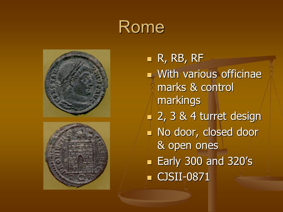Rome R, RB, RF With various officinae marks & control markings 2, 3 & 4 turret design No door, closed door & open ones Early 300 and 320’s CJSII-0871