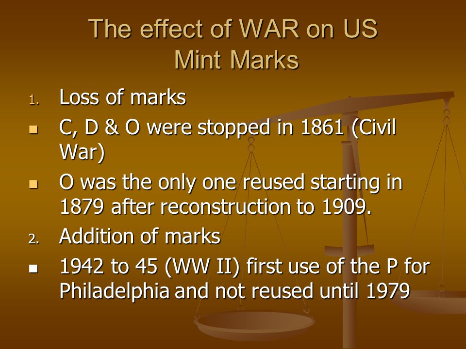 The effect of WAR on US Mint Marks 1.