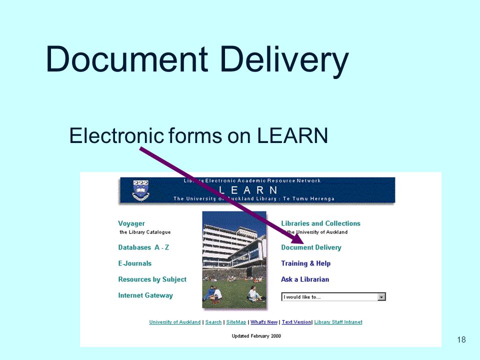 Document Delivery Electronic forms on LEARN 18