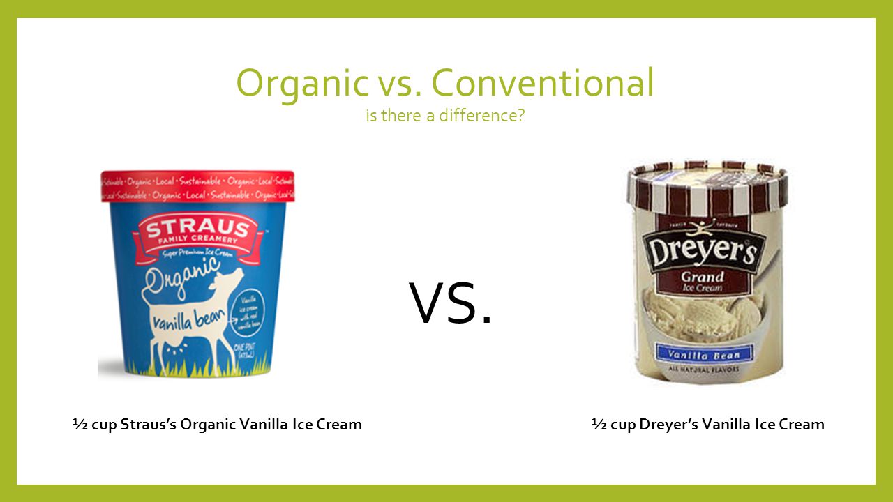 Organic vs. Conventional is there a difference. VS.