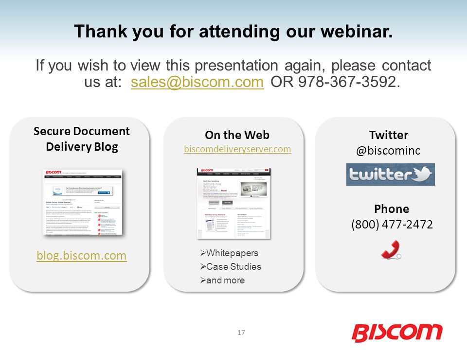 Thank you for attending our webinar.