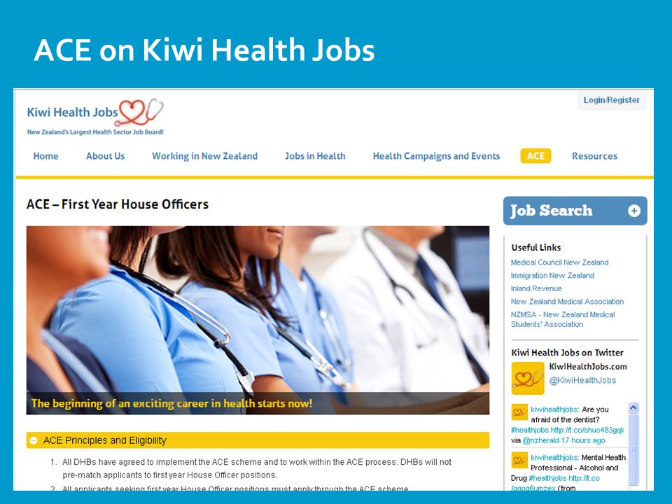 ACE on Kiwi Health Jobs