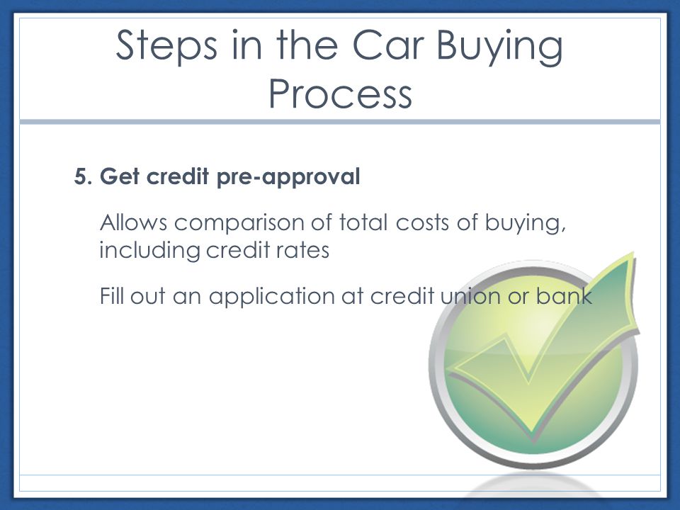 Steps in the Car Buying Process 5.