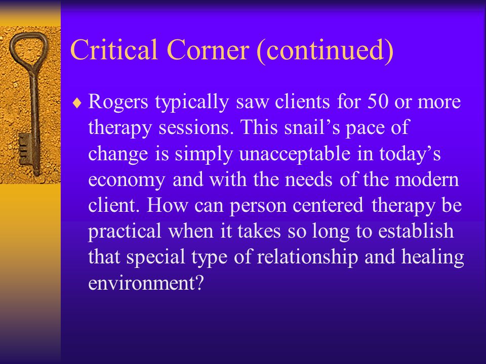 Rogers and person centred therapy essay