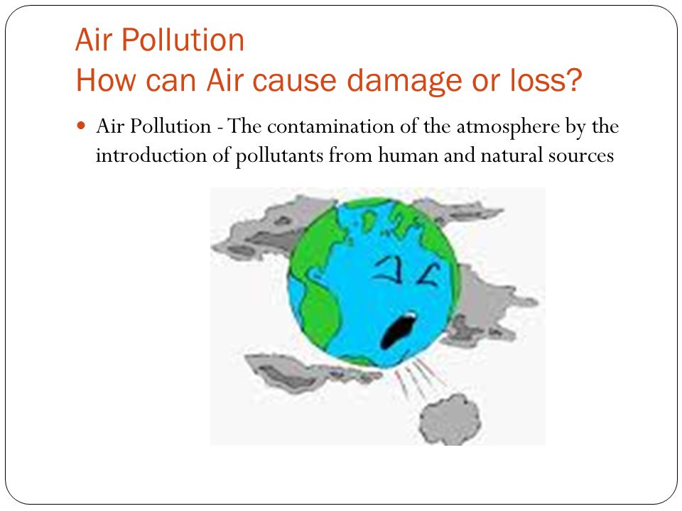 Air Pollution How can Air cause damage or loss.