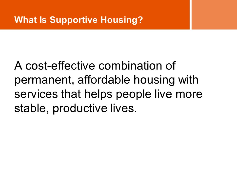 What Is Supportive Housing.
