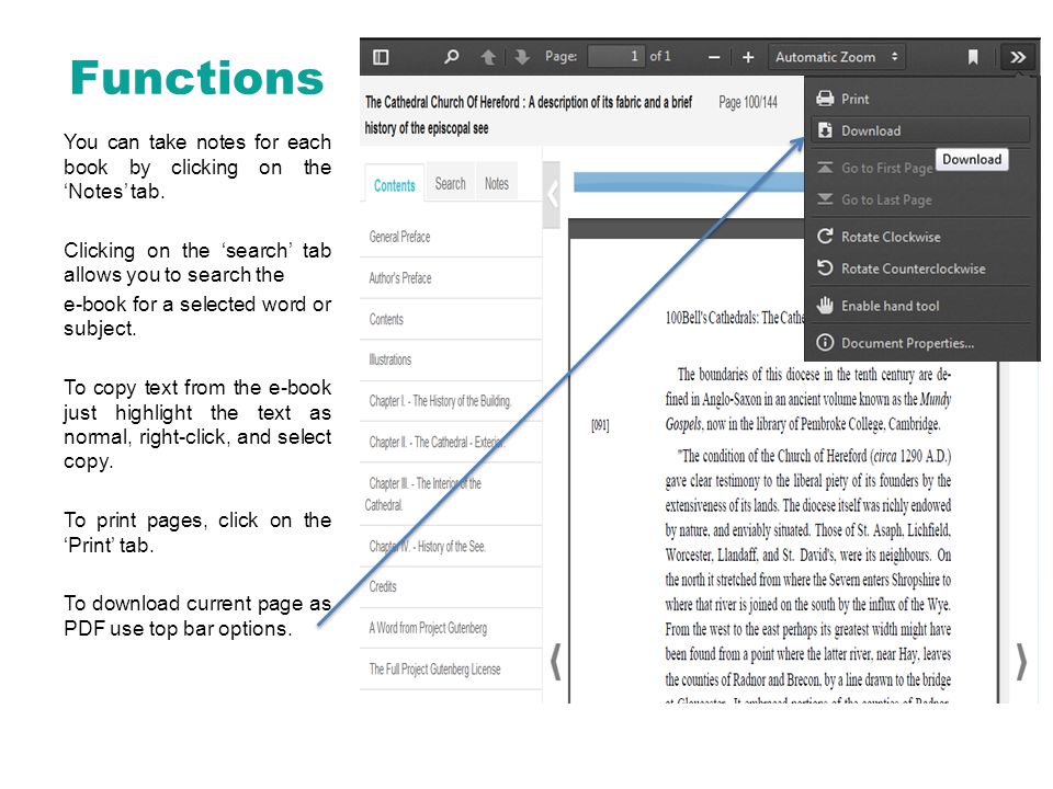 Functions You can take notes for each book by clicking on the ‘Notes’ tab.