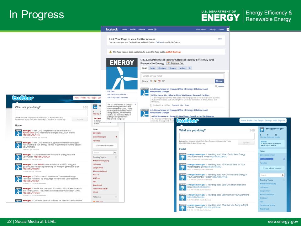 32 | Social Media at EEREeere.energy.gov In Progress