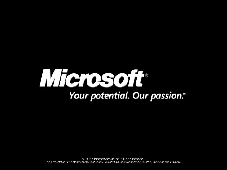 © 2005 Microsoft Corporation. All rights reserved.