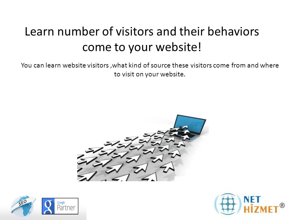 Learn number of visitors and their behaviors come to your website.
