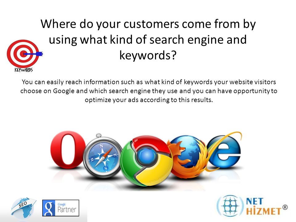 Where do your customers come from by using what kind of search engine and keywords.