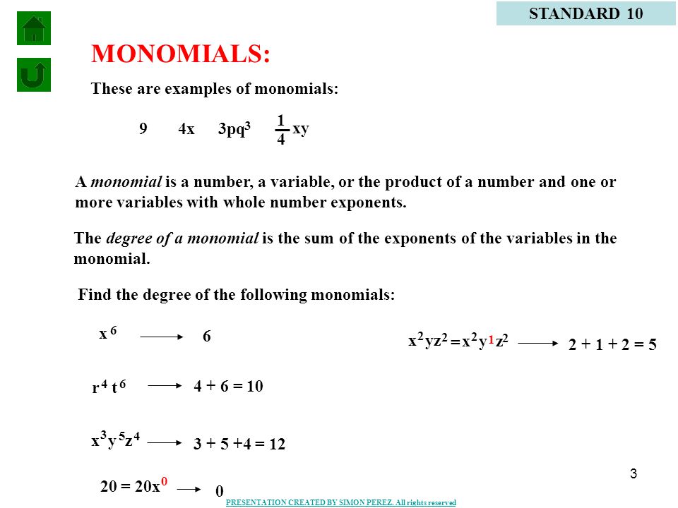 1 definition of monomials problems standard 10 definition of standard form problems