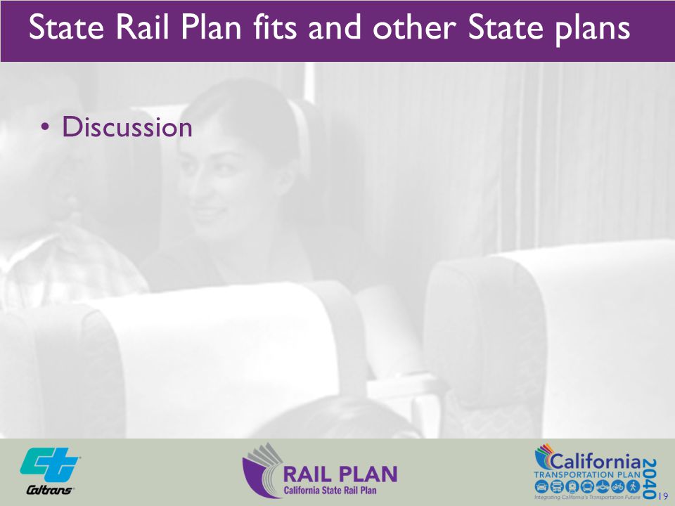 Discussion State Rail Plan fits and other State plans 19