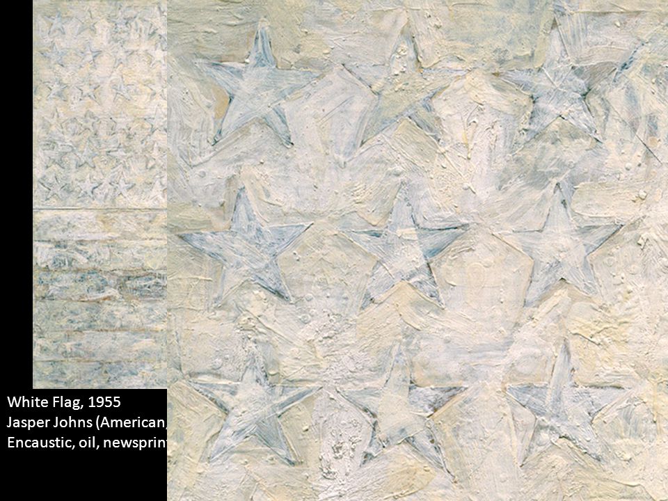 White Flag, 1955 Jasper Johns (American, born 1930) Encaustic, oil, newsprint, and charcoal on canvas