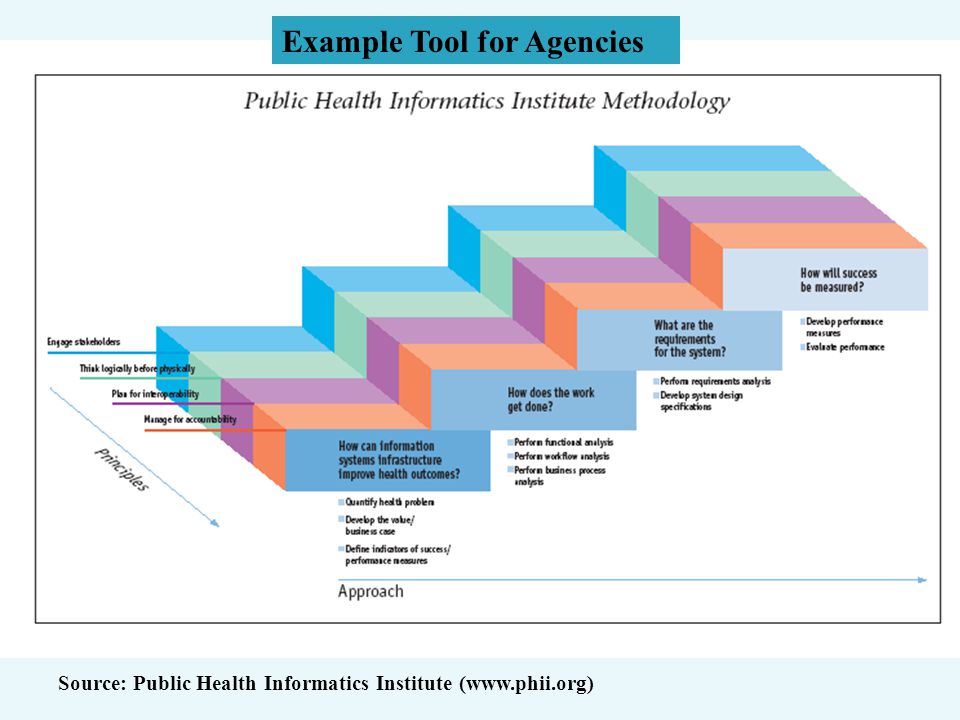 Example Tool for Agencies Source: Public Health Informatics Institute (