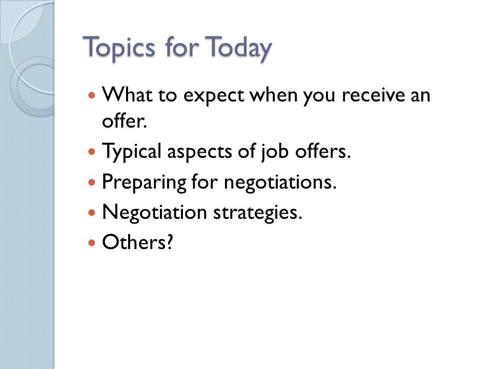 job negotiation