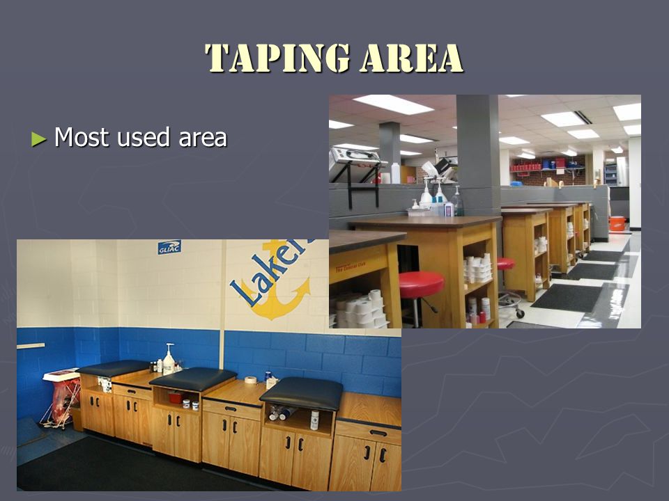 Taping Area ► Most used area
