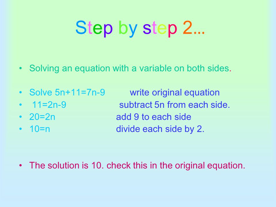 Solving Linear Equations Variables On Both Sides Talkchannels Variable On Both Sides 4 Step By Solving Linear Equations Make Sure To Do This