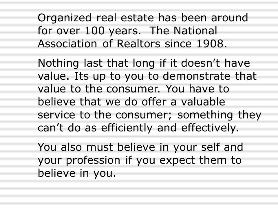 22 Conclusion Real Estate is an inventory based business.
