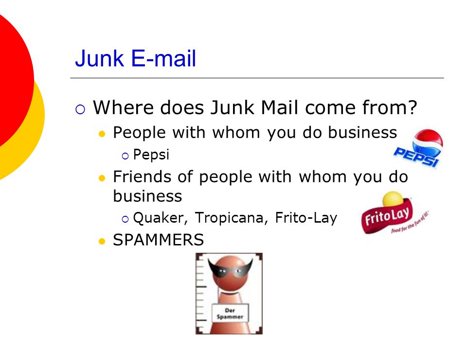  Where does Junk Mail come from.