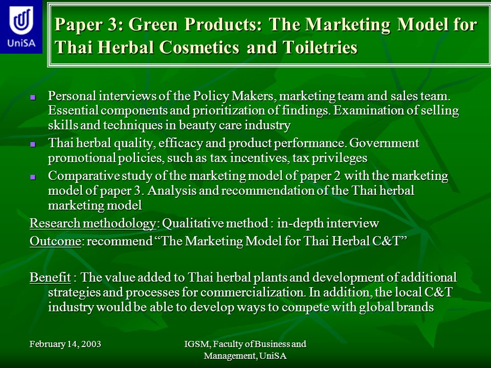 Green Marketing Research Papers