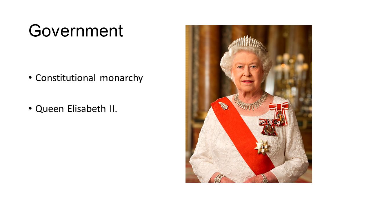 Government Constitutional monarchy Queen Elisabeth II.